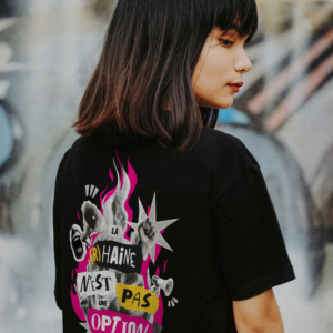 t-shirt femme noir gauche anti RN